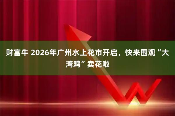 财富牛 2026年广州水上花市开启，快来围观“大湾鸡”卖花啦